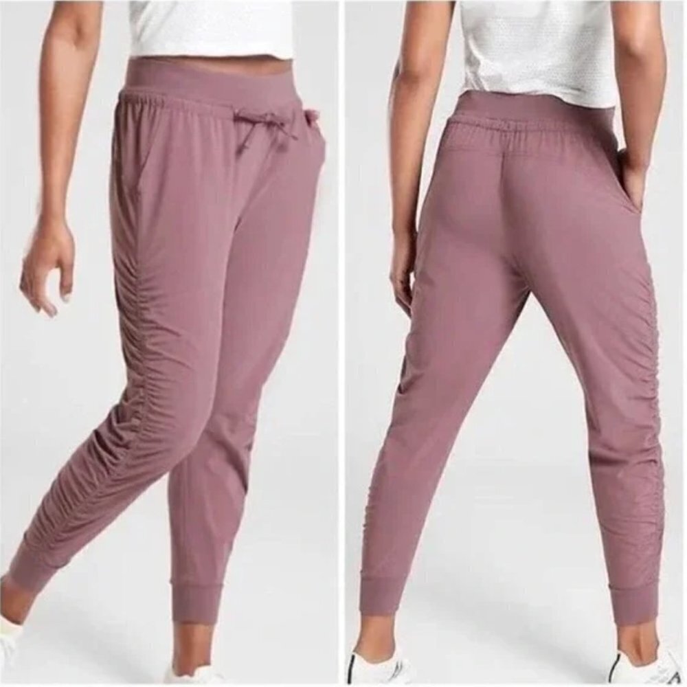 Athleta Volcano Violet Attitude Ruched Jogger Pant